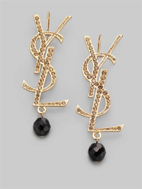 ysl logo earrings|ysl earrings dupe.